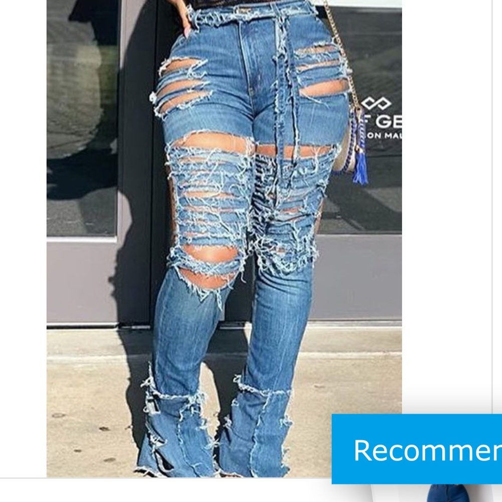 Distressed jeans brand new size xxl fits 13/14